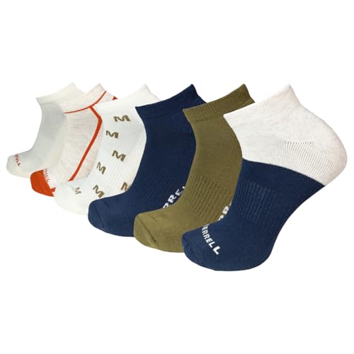 Image of Merrell Men's and Women's Wool Everyday Hiking Socks - 3 Pair Pack - Cushion Arch Support & Moisture Wicking