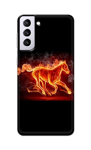 Image of PRINTFIDAA Printed Hard Back Cover Case for Samsung Galaxy S21 Plus 5G | S21+ 5G Back Cover (Fiery Horse) -112