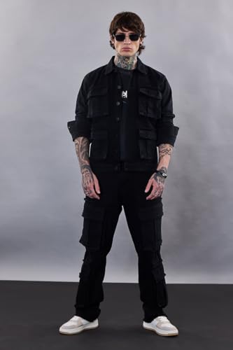 Image of SNITCH Revolution Black Utility Denim Jacket
