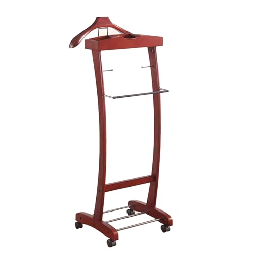 Consejos para Comprar Galanes de noche y soportes para trajes para comprar hoy. 43 Galan de Noche Perchero De Madera Para Hombre Con Zapatero, Perchero Y Corbatero, Soporte Independiente Para Trajes Y Mayordomo Con Organizador De Almacenamiento.(Walnut wood...