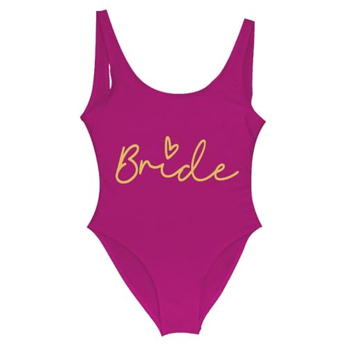 Disfraz de novia para mujer, bañador Team Bride Bikini, disfraz de novia para ser despedida de soltera despedida de soltera traje de baño entero bikini bañador playa Push Up una pieza playa,