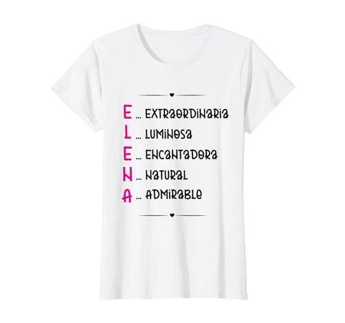 Elena presente personalizado nome elena mulher menina t-shirt, Branco, Female X-Small