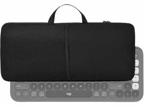 Portable Waterproof Dustproof Shockproof Neoprene Carrying Case for Logitech POP ICON Keys Wireless Bluetooth Keyboard & Mouse Combo | Foldable Design with Handle & Mesh Pocket
