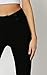 Premium Women's Stretch Dress Pants - Wear to Work - Ponte Treggings - Slim Leg with Buttons - Black - DP-SlimButtons-Black-L