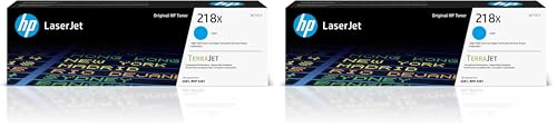 Image of HP 218X Cyan High-Yield Toner Cartridge | Works with Color LaserJet Pro 3201,MFP 3301 Series | W2181X,(Pack of 2)