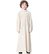 IBTOM CASTLE Robe for Boys Muslim Long Sleeve Thobe Abaya Saudi Arab Kaftan Islamic Zipper Arabic...