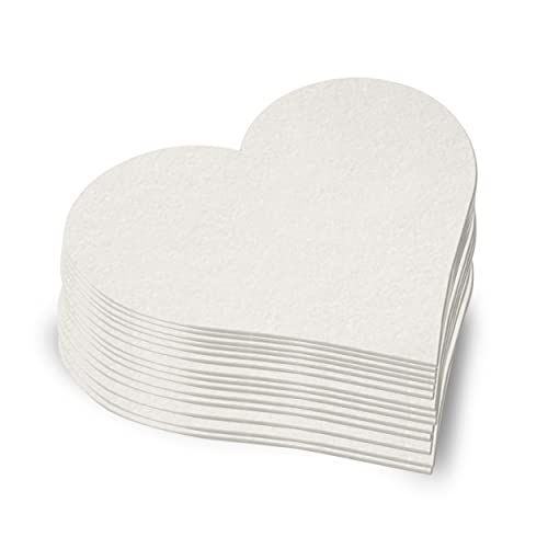 Sottobicchieri in bianco da cartone I Tappetino per birra a cuore non stampati per bicchieri (50 pezzi) Per colorare e fare bricolage