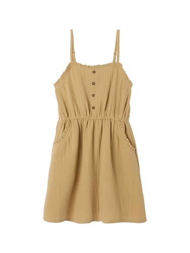 Vertbaudet Mädchen Trägerkleid aus Musselin Sandfarben 116