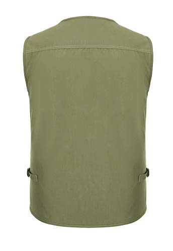Image of Hbufnha Men's Casual Safari Travel Vest 16 Pockets Outdoor Work Vest Sleeveless Jacket Fishing Hiking Photograph