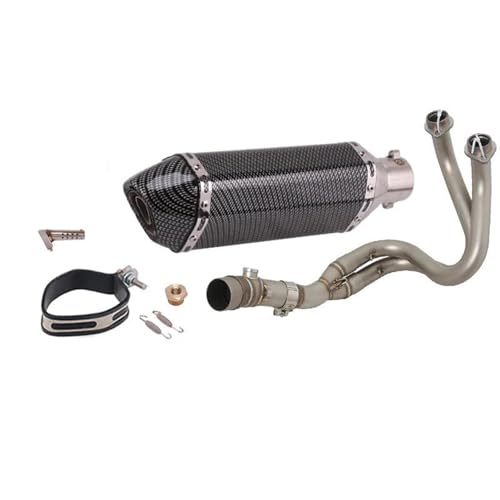 スリップオン オートバイ フルエキゾーストシステム マフラーパイプ フロントコネクトリンクチューブ に適合するER6N に適合するER6F 2012 2013 2014 2015 2016用