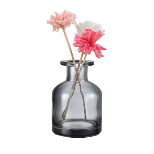 150ml/5oz Refillable Glass Diffuser Bottle Aromatherapy Jar Container Fragrance Accessories Use for DIY Replacement Reed Diffuser Sticks Sets Essential Oils Crafts Decor(Gray)