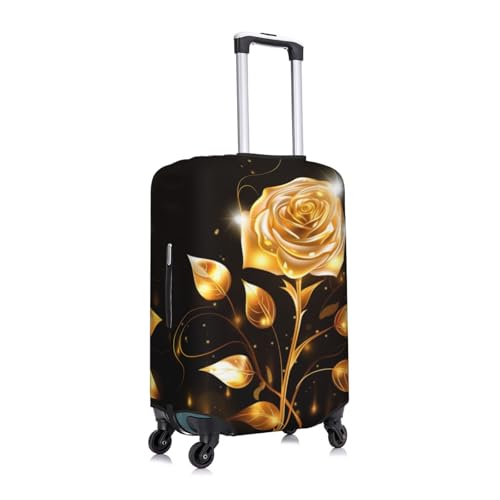 Gold Rose Print Luggage Suitcase Covers Elastic Washable Luggage Protector Luggage Covers For Suitcase3