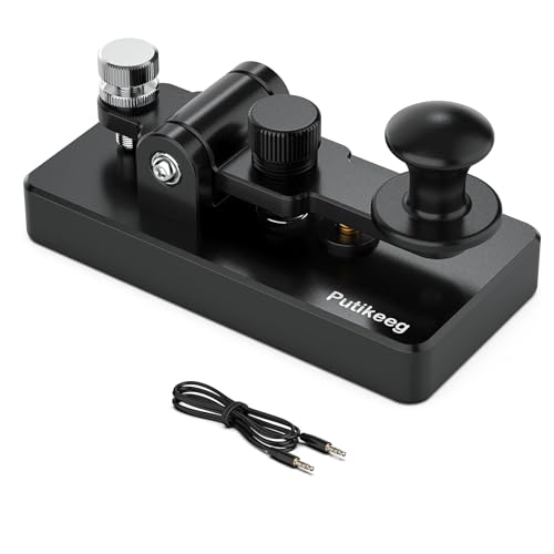 Classical Morse Mini Code Key Morse Code Paddle Key Aluminum Alloy Mini-Key Morse CW Portable Key Morse Practice Key Black