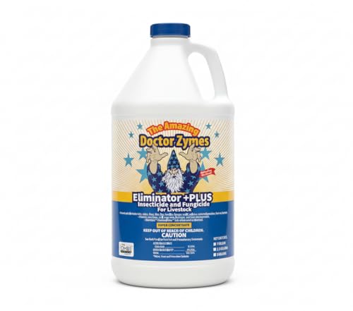 Eliminator +Plus – Organic Enzyme Insecticide &amp; Fungicide for Livestock, Horses &amp; Farms – Safe, Non-Toxic Fly Spray, Mite Control &amp; Fungus Prevention – Natural, Biodegradable, OMRI Listed