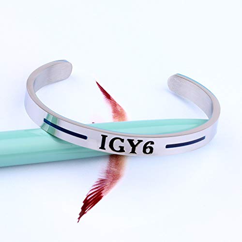 Detailed IGY6 Cuff Bracelet Thin Blue Line Bracelet Police Officer Support Gift (cuff)4