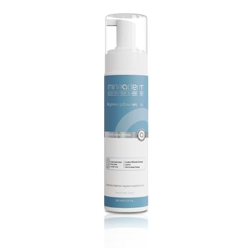 Mineaderm Limpieza facial y espuma limpiadora – Limpieza profunda suave para pieles sensibles – Hidratante y sin SLS – Con extracto de semilla de uva y hojas de olivo