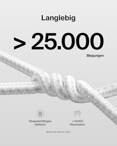 Belkin 2er-Pack geflochtenes USB-C auf USB-C Ladekabel, 1,5 m, 240W, biegsames, flexibles Schnellladekabel… – Ansicht 3