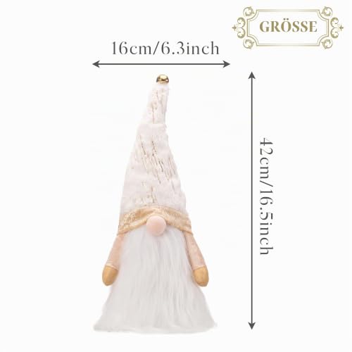 Valery Madelyn Gnom Christbaumspitze,44cm Weihnachtsbaumspitze, mit 1 Meter Lichtern und Timer-Batteriebo… – Ansicht 5