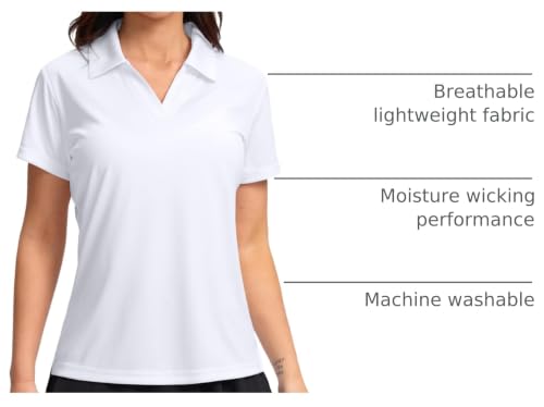Image of SANTINY V-Neck Golf Polo Shirts Short Sleeve