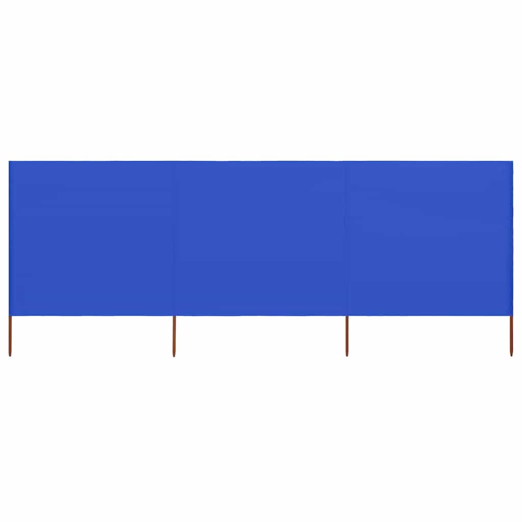 vidaXL 3 Panel Beach Screen Windproof Camping Garden Folding Outdoor Fabric 400 x 120 cm Azure Blue