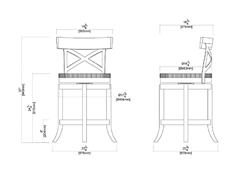 Boraam Myrtle Counter Height Stool, 24-Inch, Wheat Wire-Brush #TOP2