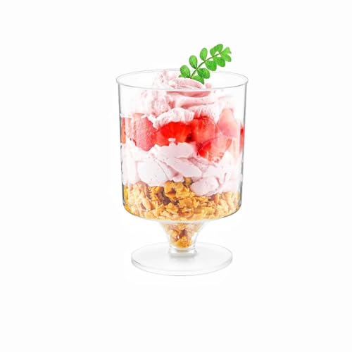 デザート プラスチックワイングラス 高いムース プリン 使い捨て エアラインプラスチックワイングラス カクテルグラス シャンパングラス パーティー用食器 パフェデザート 60個パック (K)