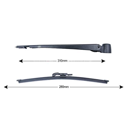Bras et brosse pour essuie-glace 280 mm TopLight contre la pluie arrière