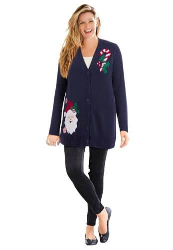 Woman Within Plus Size Holiday Cardigan