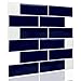 WALPLUS 12 Stück 30.5x15.4cm Tiefblau Blau 3D-Fliesenaufkleber Abziehen und Aufkleben Backsplash Abziehbilder Startseite Dekore Aufkantung für Küche Badezimmer Kacheln Farbe auf Wand Wohnen Zimmer