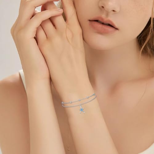 Image of Nature Style Bracelet for Women Charm Link Bracelet Adjustable Pineapple /Dragonfly /Butterfly /Daisy /Highland Cow Anklet Bracelet 925 Sterling Silver Anniversary Jewelry Birthday Gifts