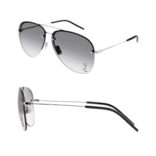 YVES SAINT LAURENT Óculos De Sol Saint Laurent Sl Classic 11 M Formato Piloto Com Kit De Óculos - Almofadas Nasais Ajustáveis - Óculos De Sol Femininos De Grife