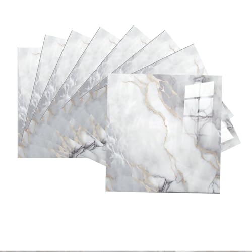 Image of WALLVEAR PE Foam Marble Wall Panel Sheet 60 x 60cm x 3mm | 4 Sq.Ft | 3mm Thickness | Waterproof & Scratch Resistant | Easy Peel & Stick Installation | Living Room, Bedroom, Office & Hotel Decor