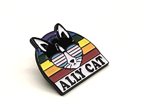 Ally Cat Solidarietà Smalto Pin | Per alleati LGBTQ, Nichel, Nessuna pietra preziosa