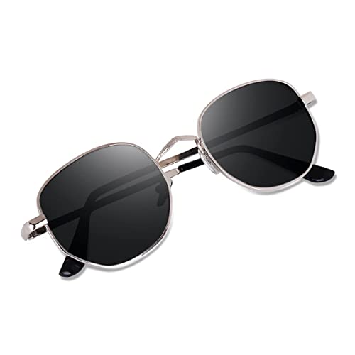 Image of PATHAN SHAH RUKH KHAN Inspired UV Protected Unisex Sunglasses | Hexagonal Design SRK PATHAN Eyewear | Silver