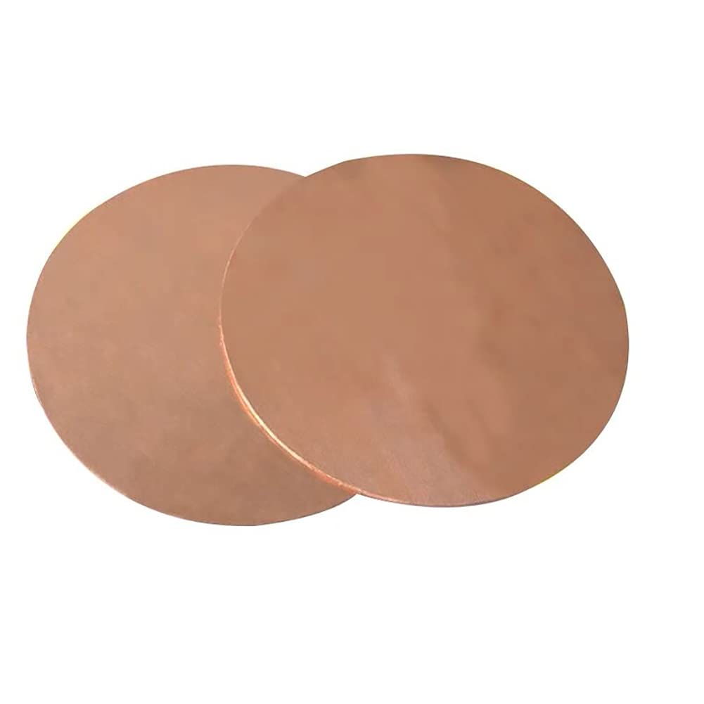 Zhidaishi One Color T2 Pure Copper Disc Round Plate Sheet Circle Gasket Metal Cut Material Thickness 1.5Mm(Diameter:50mm 2Pcs)