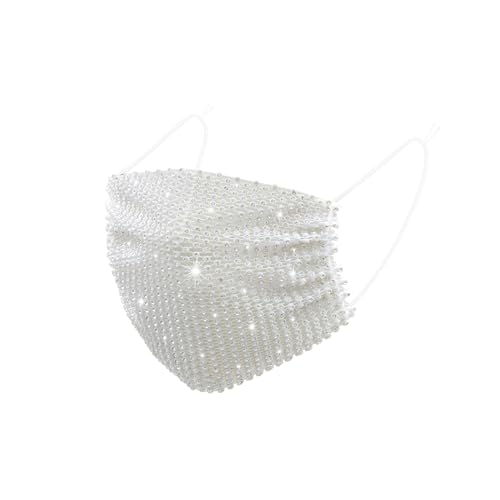 Image of Auriviz Sparkly Rhinestone Face Mask for Women Masquerade Glitter Bling Face Mask Christmas Party