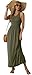 GRECERELLE Women's Summer Sleeveless Casual Long Tank Maxi Dress with Pockets, Army Green, S