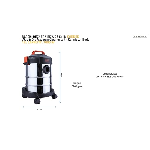 BLACK+DECKER BDWDS12-IN 12L Wet & Dry Vacuum Cleaner - Image 7