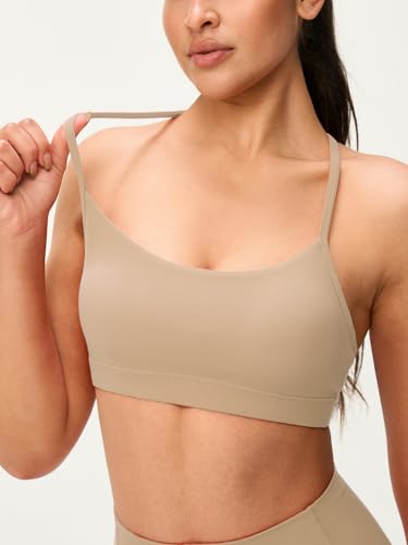 Image of Womens Y Back Padded Sports Bra Strappy U Neck Butter Soft Low Impact Workout Bras Yoga Pilates Walking