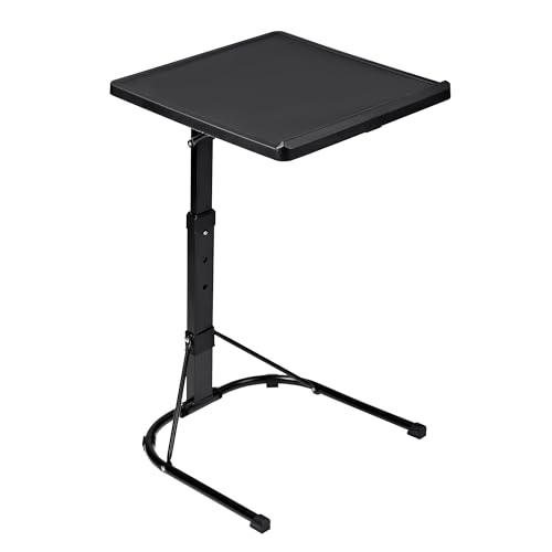 T-LOVENDO.ES Mesa Auxiliar Plegable con Altura Ajustable, Forma de C, con 3 Alturas (de 63,5 a 76 cm), 3 Ángulos Ajustables, para Ordenador Portátil, Lectura, Sofá, Sillón
