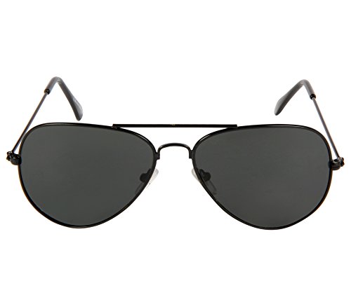 GANSTA Full Rim Aviator Branded Latest and Stylish Sunglasses | 100% UV Protected | Men & Women | Medium | 3002-Black-BlackPack of 1 Pc