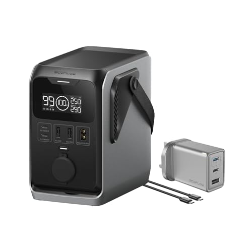 ECOFLOW Trail 300 DC Portable Power Station, 288Wh Ultra-light LiFePO4 Battery Bank, 300W Solar Generator, Fast Charge, 5 Output Port, Drop-Proof, Solar/Car Input, 0 Noise for Camping/Travel/Emergency