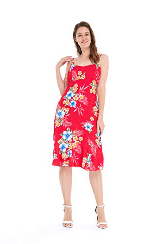 Image of Matchable Family Hawaiian Luau Men Women Girl Boy Clothes in Hibiscus Red