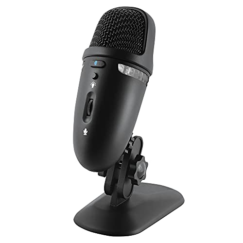Cyber Acoustics Microphone électrostatique USB Haut de Gamme avec voyants LED colorées - avec des trames d'enregistrement Doubles - Compatible avec PC et Mac (CVL-2009) Cover