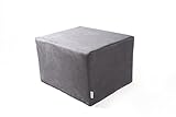 ersatzbezug sonnendach doppelliege leco made in Germany Manufaktur Schaumstoffe Wegerich Ersatz-Bezug für Stufenlagerungswürfel - 55x45x35cm Microfaserstoff grau