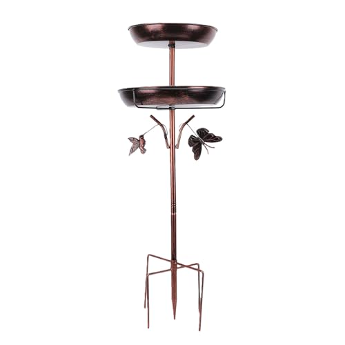Baño de pájaros de metal con base de 5 garras resistente al viento 7
