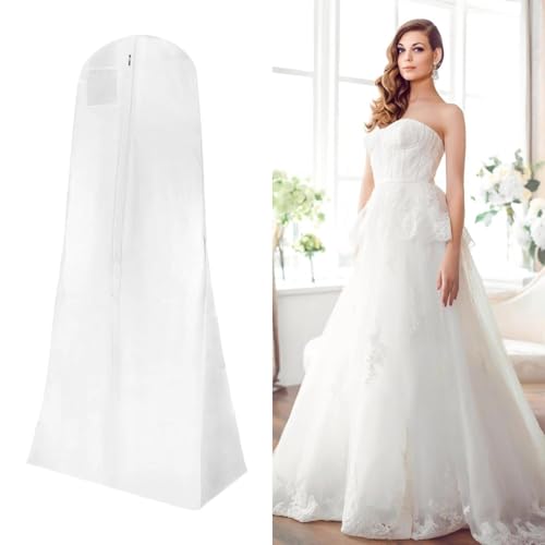 1 pezzo 1 pezzo custodia per abito da sposa, porta abito da sposa, borsa per abiti da sposa, abiti da sera, cappotti bianchi (180 x 60 x 40 cm)