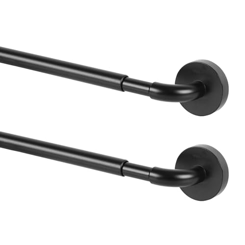 TYRON 2 Pack Magnetic Curtain Rod for Metal Doors Adjustable 18-30 Inch, 3/8 in. Diameter, French...