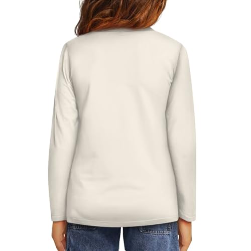 Image of Girls Long Sleeve Shirt with Cute Graphic Casual Pullover Tops 3-16Y