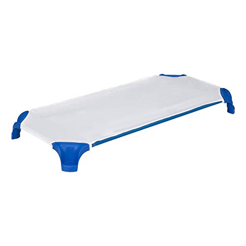 Image of Sprogs Heavy-Duty Stackable 40 inchL Daycare Cots for Toddlers Ages 1 to 2, Stacking Preschool Classroom Toddler Cots for Sleeping, Resting, Naptime, Pack of 24, Blue